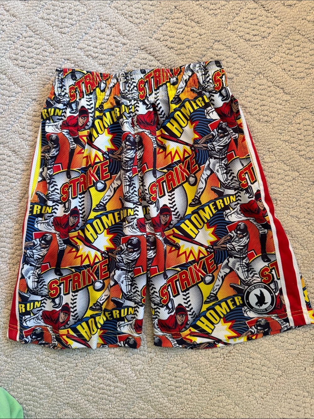 Boys Flow Society Baseball Comic Sideline Attack Short
